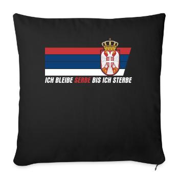 Serbe serbische Flagge Balkan Serbien - Sofakissenbezug 45 x 45 cm - Schwarz - Vorne