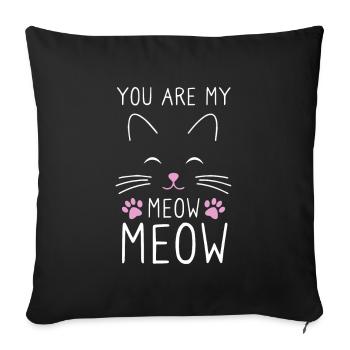 Tu es mon Meow Meow Cat - Housse de coussin décorative 45 x 45 cm - noir - Devant