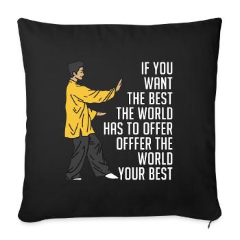 Tai Chi Si vous voulez le meilleur amateur de Tai Chi Taiji - Housse de coussin décorative 45 x 45 cm - noir - Devant