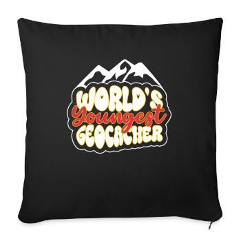 The youngest geocacher in the world - Geocaching - Sofa pillowcase 17,3'' x 17,3'' (45 x 45 cm) - black - Front