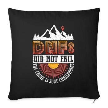 DNF: N’a pas échoué - Geocaching Geocacher - Housse de coussin décorative 45 x 45 cm - noir - Devant