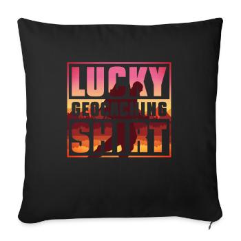 Chemise Lucky Geocaching - Geocaching Geocacher - Housse de coussin décorative 45 x 45 cm - noir - Devant