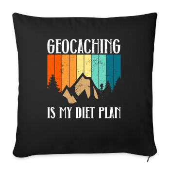 Le géocaching est mon régime alimentaire - Geocaching - Housse de coussin décorative 45 x 45 cm - noir - Devant