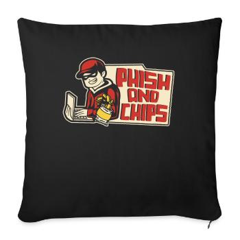 Phish And Chips Phishing Sniffer Social - Housse de coussin décorative 45 x 45 cm - noir - Devant