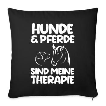 Pferde Pferdeliebhaber Hundeliebhaber Hunde - Sofakissenbezug 45 x 45 cm - Schwarz - Vorne
