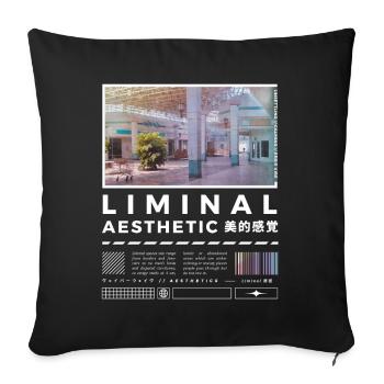 Liminal Spaces Retro 80s & 90s Aesthetic Vaporwave - Sofakissenbezug 45 x 45 cm - Schwarz - Vorne
