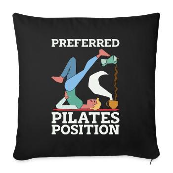 Pilates Preferred Pilates Position Meditation - Sofa pillowcase 17,3'' x 17,3'' (45 x 45 cm) - black - Front