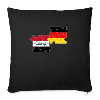 Irak Allemagne Drapeau Irakiens allemands - Housse de coussin décorative 45 x 45 cm - noir - Devant