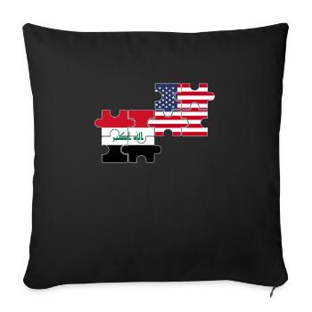 Irak États-Unis Drapeau Irakiens américains - Housse de coussin décorative 45 x 45 cm - noir - Devant