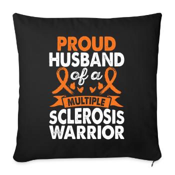 Husband of Multiple Sclerosis Warrior Awareness - Sofa pillowcase 17,3'' x 17,3'' (45 x 45 cm) - black - Front