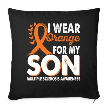 Wear orange for the month of the - Sofa pillowcase 17,3'' x 17,3'' (45 x 45 cm) - black - Front