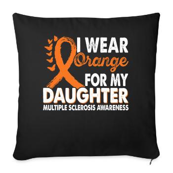 Wear orange for the month of the - Sofa pillowcase 17,3'' x 17,3'' (45 x 45 cm) - black - Front