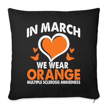 In March we wear the orange month of the - Sofa pillowcase 17,3'' x 17,3'' (45 x 45 cm) - black - Front