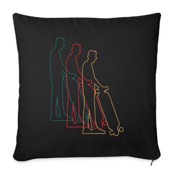 Skater Skateboard Rider Skateboarder Retro - Sofa pillowcase 17,3'' x 17,3'' (45 x 45 cm) - black - Front