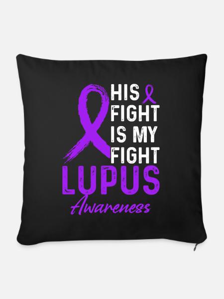 Lupus Awareness Monat - Sofakissenbezug 45 x 45 cm - Schwarz