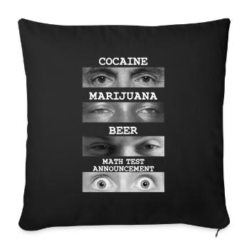 Test de mathématiques surprise - Housse de coussin décorative 45 x 45 cm - noir - Devant