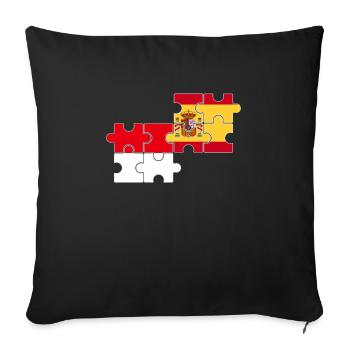 Indonesia Spain Flag Spanish Indonesian - Sofa pillowcase 17,3'' x 17,3'' (45 x 45 cm) - black - Front