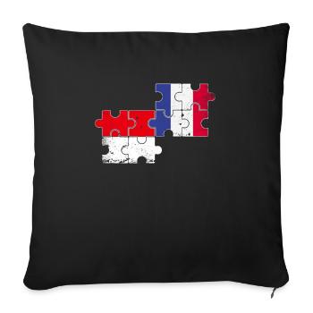 Indonesia France Vintage Flag Indonesian - Sofa pillowcase 17,3'' x 17,3'' (45 x 45 cm) - black - Front