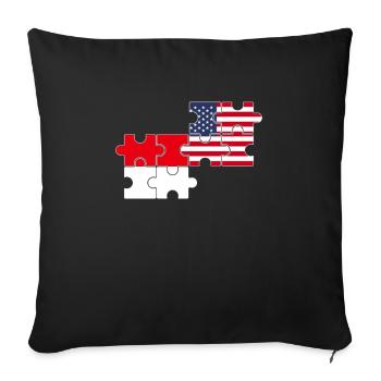 Indonesia USA Flag American Indonesian - Sofa pillowcase 17,3'' x 17,3'' (45 x 45 cm) - black - Front