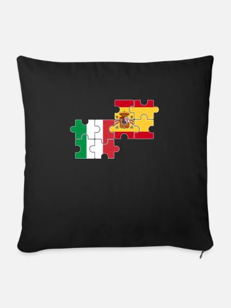 Italien Spanien Flagge Spanisch Italiener - Sofakissenbezug 45 x 45 cm - Schwarz