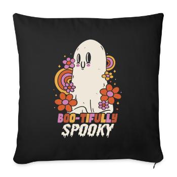 Costume d’Halloween fantôme de fille - Housse de coussin décorative 45 x 45 cm - noir - Devant