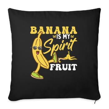 Banana Lover Citation Fruit - Housse de coussin décorative 45 x 45 cm - noir - Devant