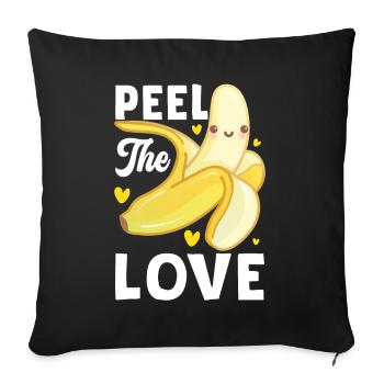 Peel The Love Banana Fruit - Sofa pillowcase 17,3'' x 17,3'' (45 x 45 cm) - black - Front
