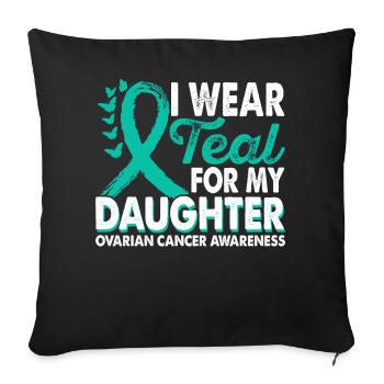 Wear teal for Month of Consciousness - Sofa pillowcase 17,3'' x 17,3'' (45 x 45 cm) - black - Front