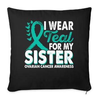 Wear teal for the month for enlightenment - Sofa pillowcase 17,3'' x 17,3'' (45 x 45 cm) - black - Front
