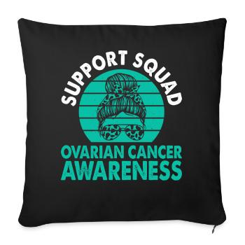 Support Squad Awareness Month for - Sofa pillowcase 17,3'' x 17,3'' (45 x 45 cm) - black - Front