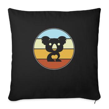 Koala Bear Retro - Sofa pillowcase 17,3'' x 17,3'' (45 x 45 cm) - black - Front