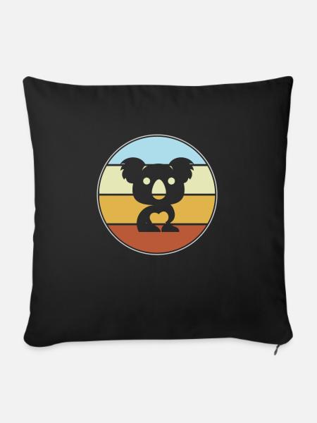 Koala Bär Retro - Sofakissenbezug 45 x 45 cm - Schwarz