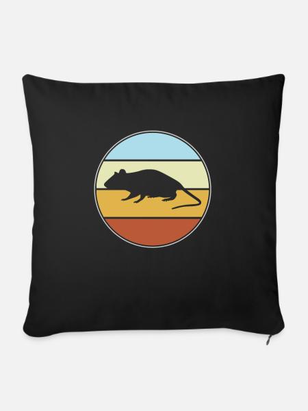 Maus retro - Sofakissenbezug 45 x 45 cm - Schwarz