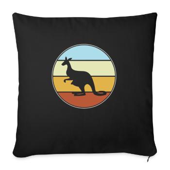 Kangourou Rétro - Housse de coussin décorative 45 x 45 cm - noir - Devant