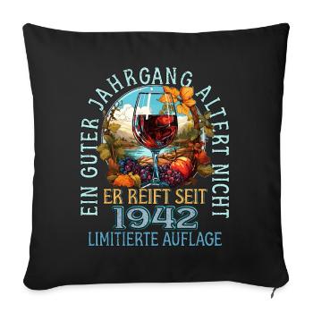 81. Geburtstag 1942 81er Guter Jahrgang - Sofakissenbezug 45 x 45 cm - Schwarz - Vorne
