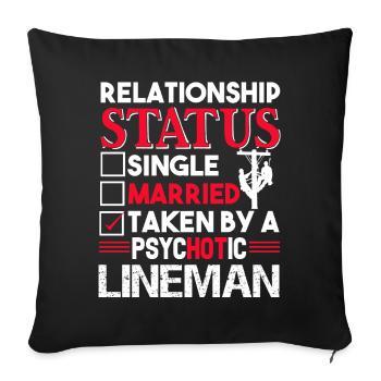 Lineman Lineman Relationship Status - Sofa pillowcase 17,3'' x 17,3'' (45 x 45 cm) - black - Front