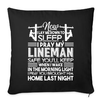 Lineman Lineman Wife's Prayer - Sofa pillowcase 17,3'' x 17,3'' (45 x 45 cm) - black - Front