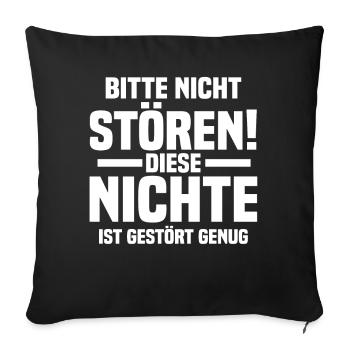 Nichte - Sofakissenbezug 45 x 45 cm - Schwarz - Vorne