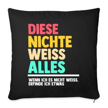 Nichte - Sofakissenbezug 45 x 45 cm - Schwarz - Vorne