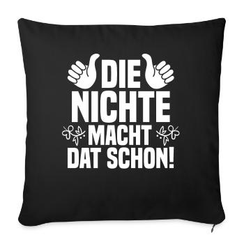 Nichte - Sofakissenbezug 45 x 45 cm - Schwarz - Vorne