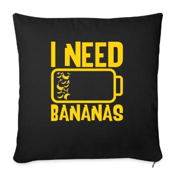 J’ai besoin de bananes - Housse de coussin décorative 45 x 45 cm - noir - Devant