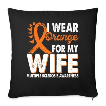 Wear orange for awareness of multiple - Sofa pillowcase 17,3'' x 17,3'' (45 x 45 cm) - black - Front