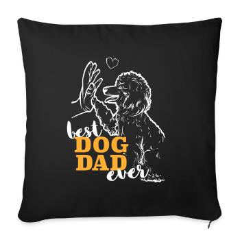 Meilleur caniche Papa caniche - Housse de coussin décorative 45 x 45 cm - noir - Devant