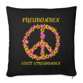 Pacifisme : des bombes Freu au lieu de bombes à fragmentation - Housse de coussin décorative 45 x 45 cm - noir - Devant