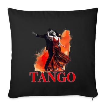Tango Tanz für einen Tango Tänzer Tänzerinnen - Sofakissenbezug 45 x 45 cm - Schwarz - Vorne