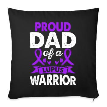 Papa Of Lupus Warrior Awareness Month Lila Band - Sofa pillowcase 17,3'' x 17,3'' (45 x 45 cm) - black - Front