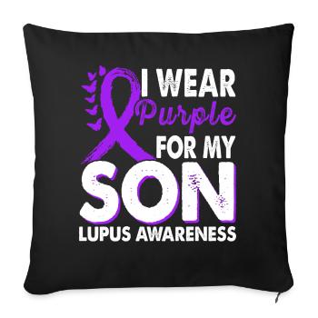 Wear purple to support the - Sofa pillowcase 17,3'' x 17,3'' (45 x 45 cm) - black - Front
