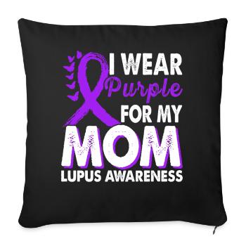 Wear purple for lupus awareness month - Sofa pillowcase 17,3'' x 17,3'' (45 x 45 cm) - black - Front