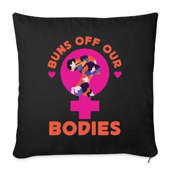 Les féministes bannissent leur corps - Housse de coussin décorative 45 x 45 cm - noir - Devant