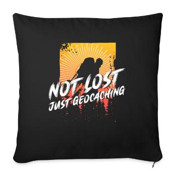 Pas perdu - juste le géocaching - geocaching - Housse de coussin décorative 45 x 45 cm - noir - Devant